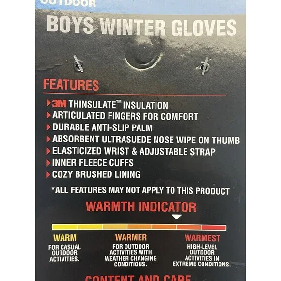 ZeroXposur Snow Outdoor Gloves Unisex L/XL Thinsulate Warm Black - Picture 9 of 11